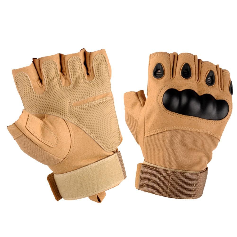 Tactical Gloves Fingerless Black/Tan/Green