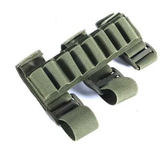 Tactical cartridge case for 8 rounds of 12/20 caliber ammunition Black