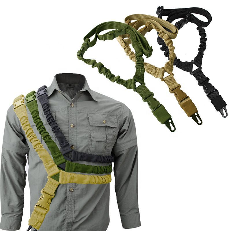 Tactical Rifle Sling Single Point Black/Tan/Green