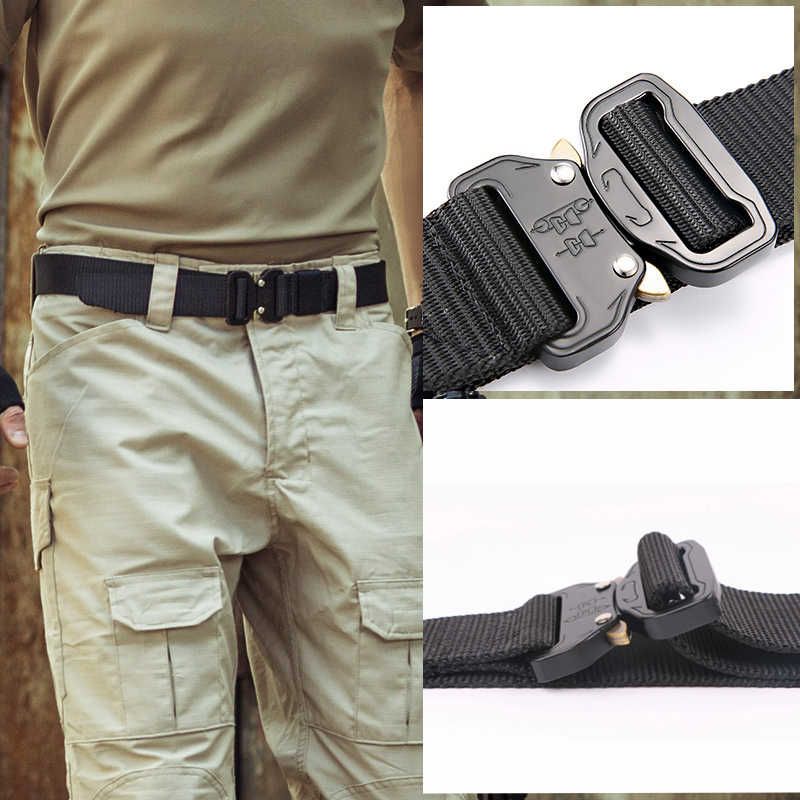 Tactical Nylon Waist Belt Army Quick Release Buckle Belt Black/Tan/Gre