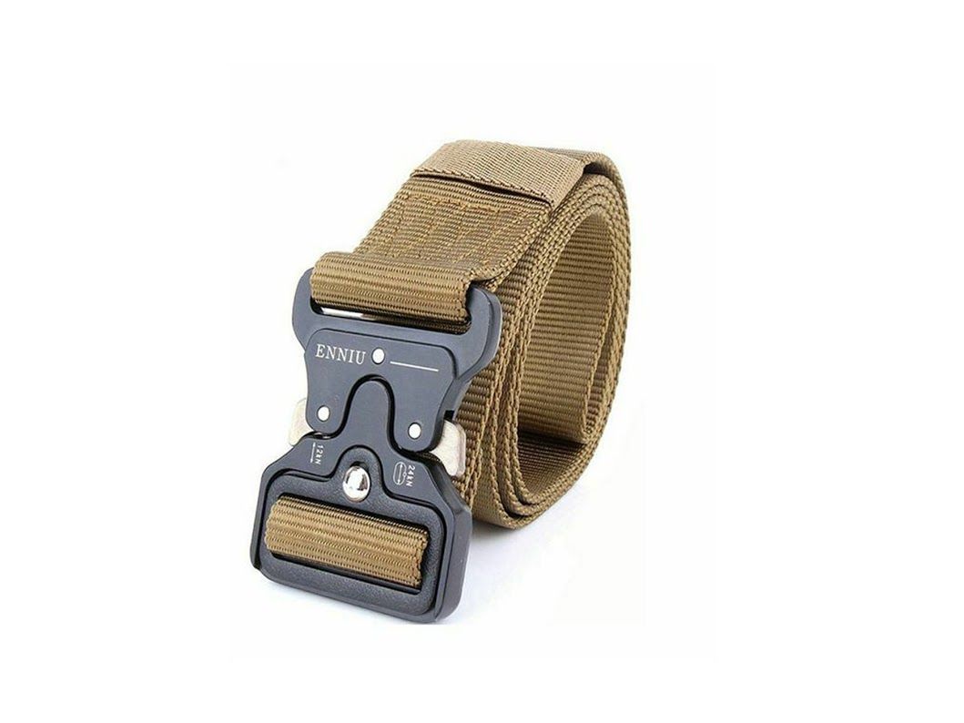 Tactical Nylon Waist Belt Army Quick Release Buckle Belt Black/Tan/Gre