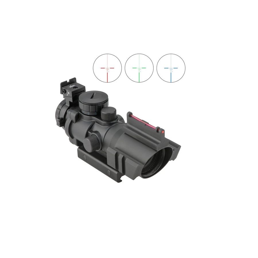 Compact 4x32 Illuminated Reticle Optic with Fiber Optic Front Sight