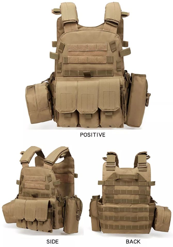 Tactical Molle Plate Carrier vest - Brown