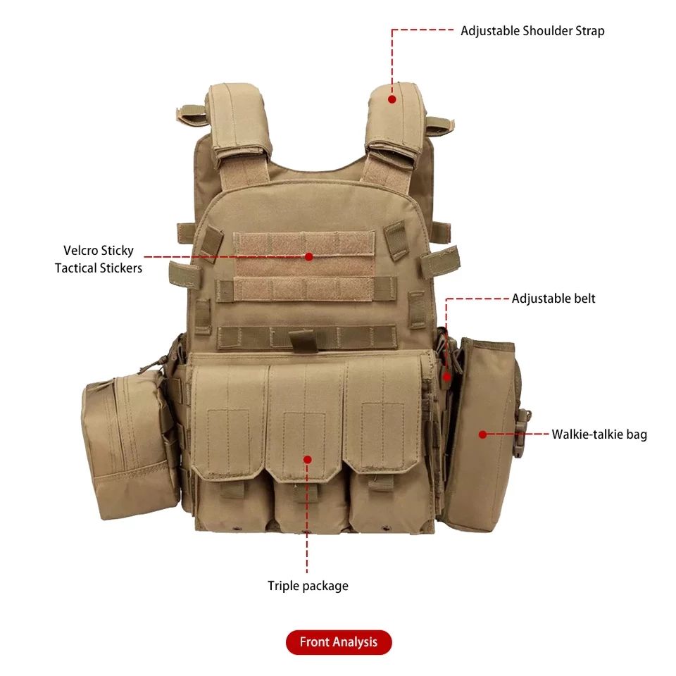 Tactical Molle Plate Carrier vest - Brown